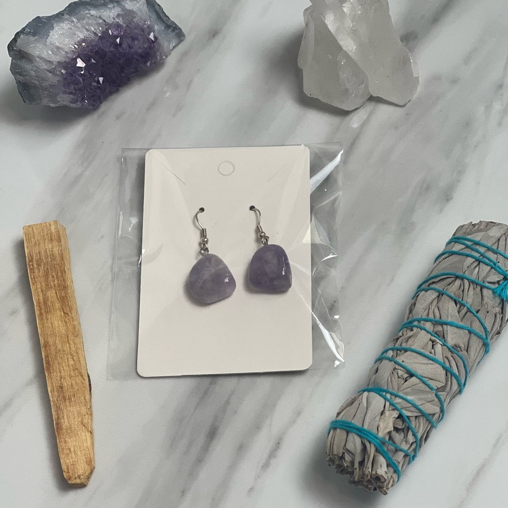 Amethyst Healing Crystal Earrings